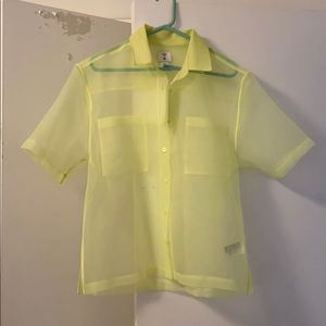 Lime green sheer blouse